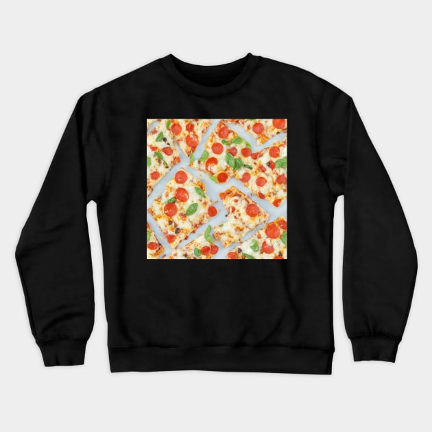 Pizza Pattern Crewneck Sweatshirt by coraleeallen